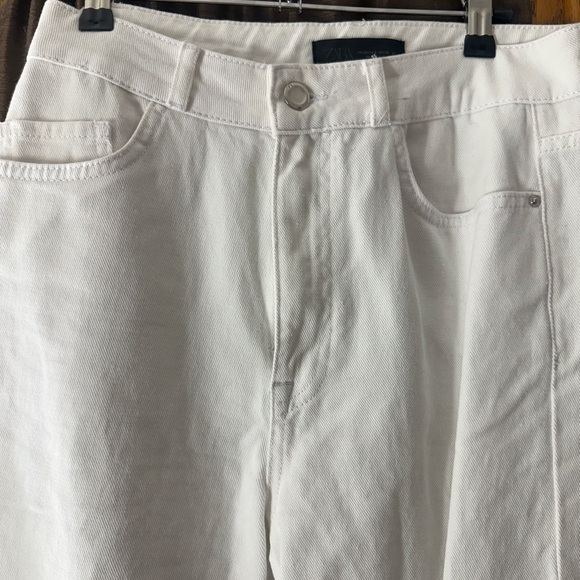 Z1975 HIGH-WAIST STRAIGHT FULL-LENGTH JEANS Sz 6 white - Picture 6 of 9